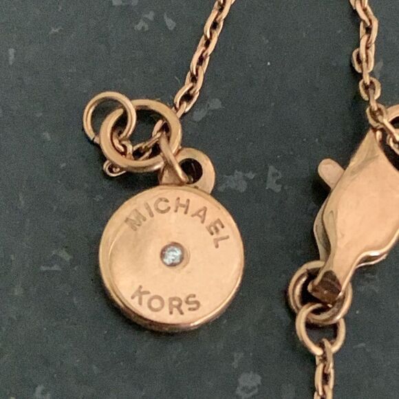 Michael Kors Open Circle Rose Gold Pendant Necklace - Eternity Circle of Life - Picture 6 of 11